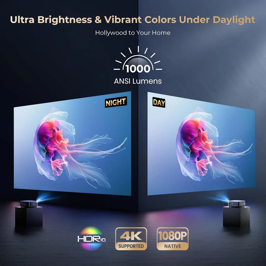ALVAR V800P projector with 2500 ANSI lumens for ultra brightness even in daylight