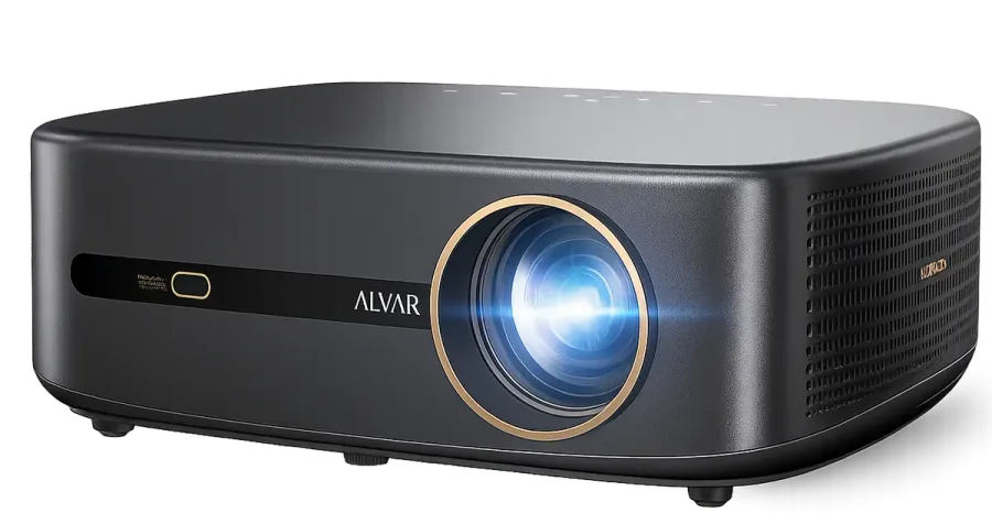 ALVAR V800P smart projector with auto-focus, Dolby Audio, and Wi-Fi 6 support